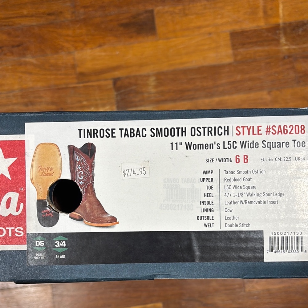 Tony Lama Brown Heeled Boots with Western Stitching - Picture 2 of 2